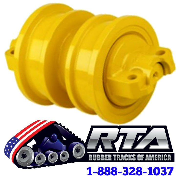 One Double Flange Bottom Roller Fits CAT D9L CR3756 Rubber Tracks of