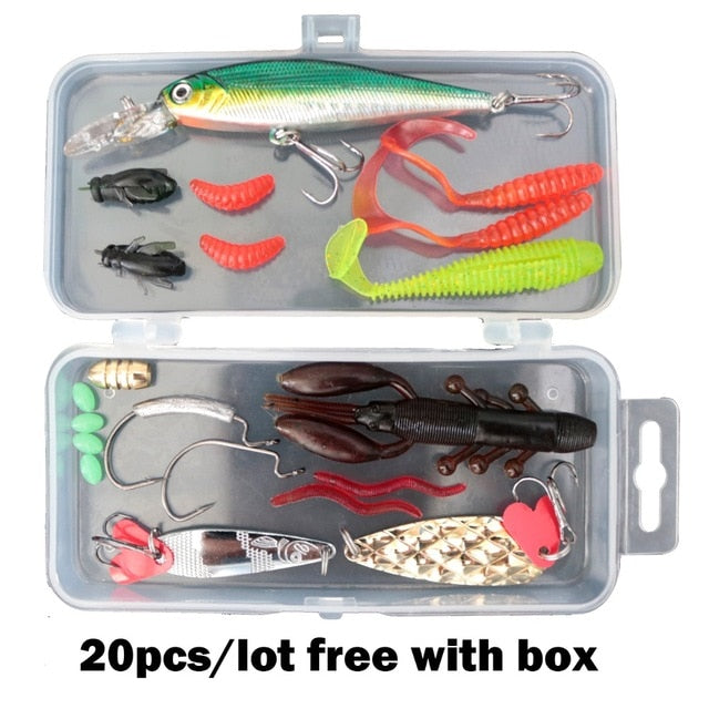 10pcs LUSHAZER Fishing Spoon Lures Spinner Bait Wobbler with Box – Rubber  Tracks of America