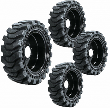 Set of 4 Solid Skid Steer Tires Fits CAT 8 Lug Flat Proof 10X16.5