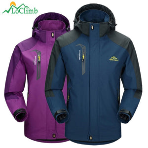 LoClimb Men Women Waterproof Camping Hiking Jacket Outdoor Climbing Windbreaker Trekking Rain Coat Clothing Sport Jackets,AM163