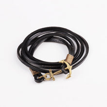 Retro Anchor Leather Bracelet