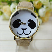 Faux Leather Band Watch Fashion Panda Quartz Wrist Women Watch