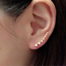 1Pair Rhinestone Crystal Earrings Ear Hook Stud Jewelry Gold