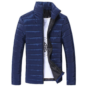 Men Cotton Stand Zipper Warm Winter Thick Coat Jacket