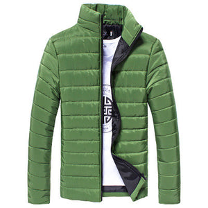 Men Cotton Stand Zipper Warm Winter Thick Coat Jacket