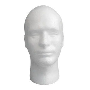 Male Styrofoam Mannequin Manikin Head Model Foam Wig Hair Glasses Display