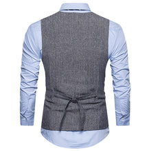 Men Formal Tweed Check Double Breasted Waistcoat Retro Slim Fit Suit Jacket