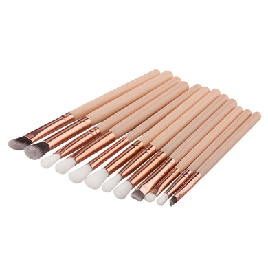 12Pcs Mini Cosmetic Eyebrow Eyeshadow Brush Makeup Brush Sets Kits Tools