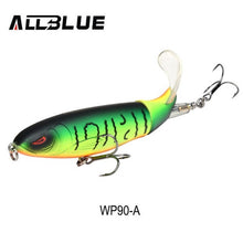 ALLBLUE Whopper Popper 9cm/11cm/13cm Topwater Fishing Lure Artificial Bait Hard Plopper Soft Rotating Tail Fishing Tackle Geer