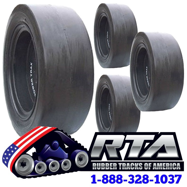 Set of 4 Full Smooth Solid Skid Steer Tires Fits Case 8 Lug Flat Proof 12X16.5